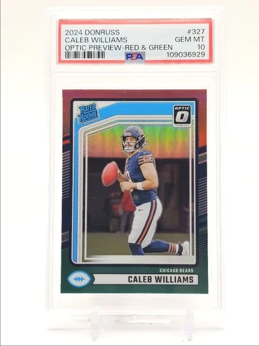 CALEB WILLIAMS 2024 DONRUSS OPTIC RATED ROOKIE RED GREEN RC PSA 10 Q5996