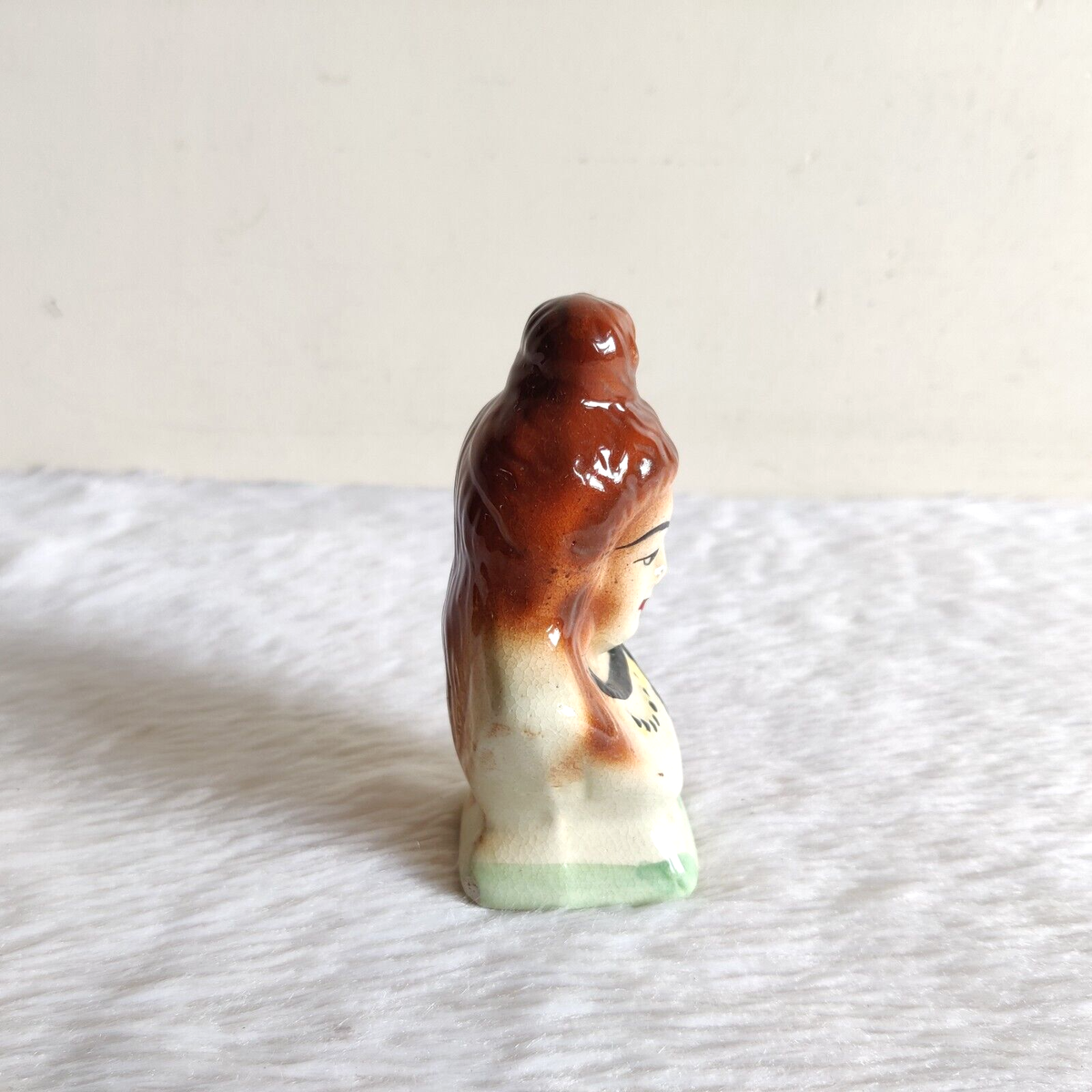 Vintage Ceramic Porcelain Lord Shiva Face Figure Figurine Japan