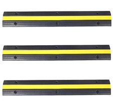 3pcs Rubber Cable Protector Ramps Traffic Speed Bumps 6600 Capacity 1 Channel