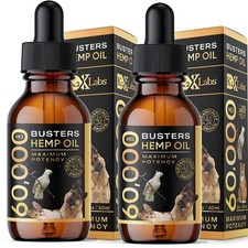 Buster's Organic Hemp Oil Large 60 Milliliters 2-Pack for Dogs Cats Max Potency