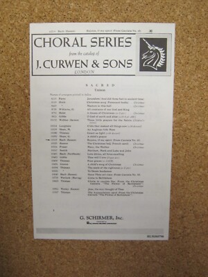Rejoice O My Spirit Bach G Schirmer 10519 1954 Unison