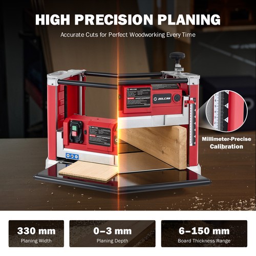 ZELCAN 330 mm Benchtop Thickness Planer 2000W 15A Wood Planer for Woodworking - Picture 4 of 8