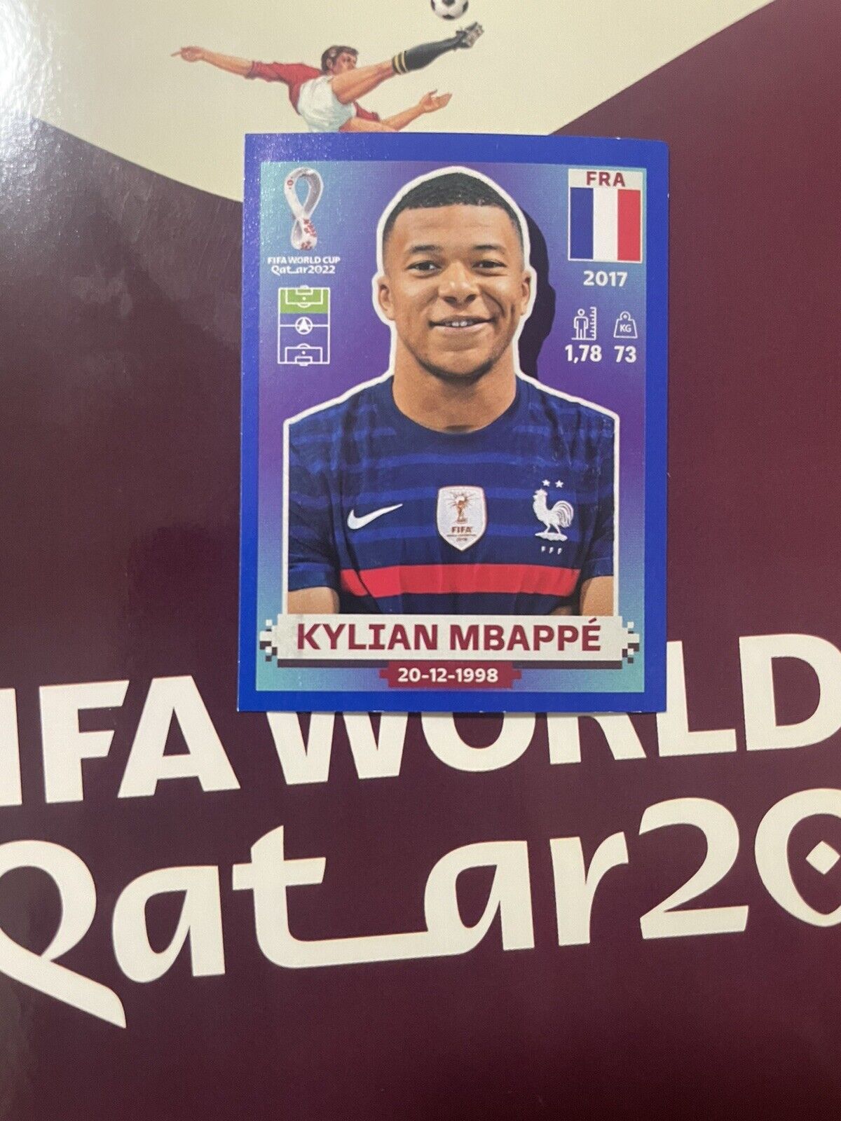 Figurinha do Kylian Mbappé da França (FRA 19) da Copa do Mundo do Qatar  2022 - Item de Coleção Original Panini