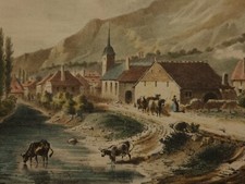 Bussang 19 Eme Lithographie Vosges Ponton Epinal Ravignat XIX e Siecle 