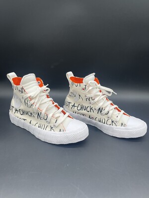 Converse UNT1TL3D High Top ‘Not A Chuck’ Ivory Orange Sneakers-Men’s  Womens
