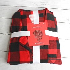 Wondershop Women's Flannel Pajama Set Size M Red Black Buffalo Check Plaid 2 Pc