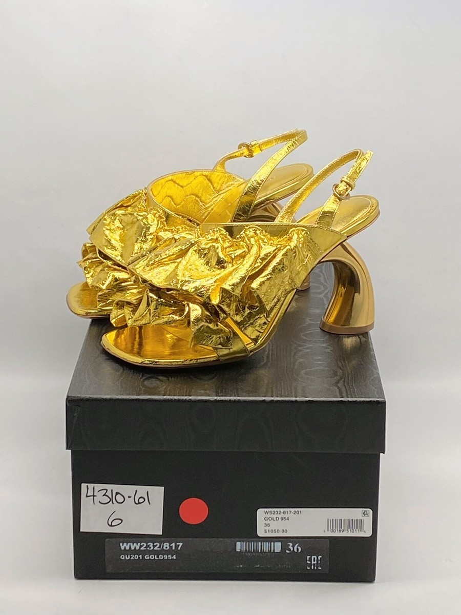 Dries Van Noten 95MM Metallic Leather Sandals size 36 | eBay