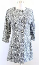 CAbi Gray Zig Zag Printed Ponte 3/4 Sleeve Jacket Size S Style 3034
