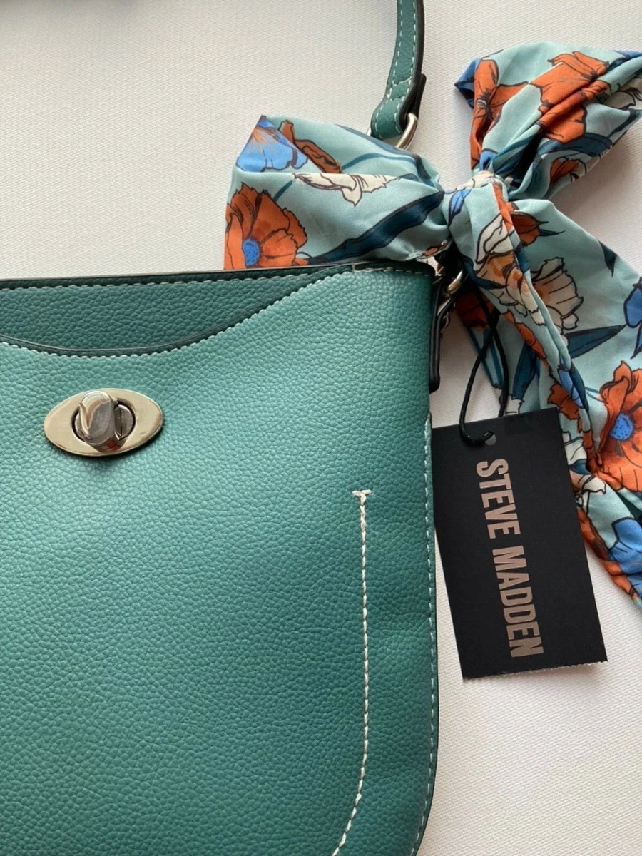 NWT Steve Madden BMAXXYY Cross-Body Handbag Purse Teal/Silver Links  Hardware | eBay
