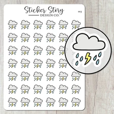 Stormy Weather Planner Stickers