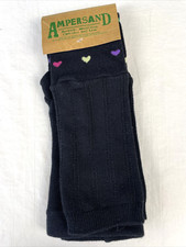 Ampersand Black Leg warmers with Hearts NEW 