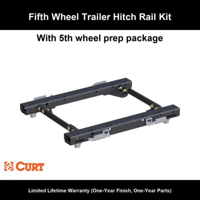 CURT 2016-2019 GMC Sierra 2500 HD 5th Wheel Prep Puck System Rails