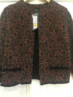 Ladies 'Marks and Spence' Evening jacket Size UK 10 Wine/dark red/black/sliver