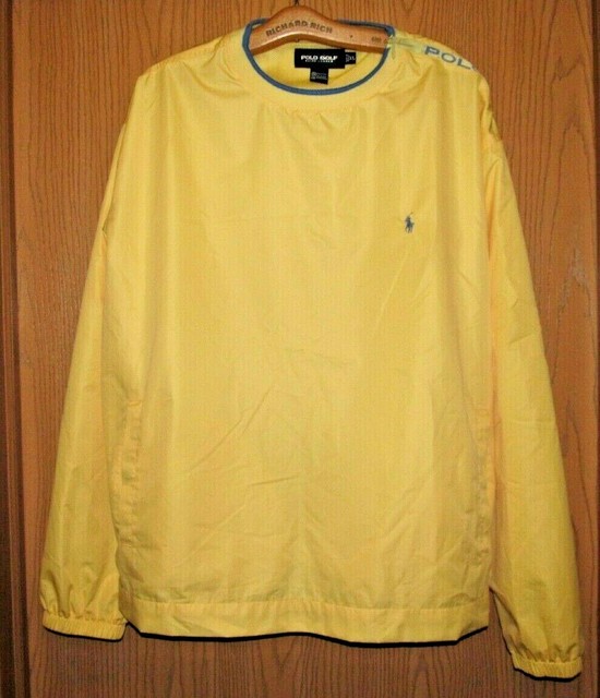 POLO Golf Ralph Lauren Yellow Windbreaker PullOver Jacket Men's Size XL | eBay