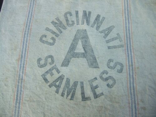 Vntg Cincinnati "A" Seamless Extra Heavy Cotton Woven Cloth Flour Sack - Picture 2 of 8