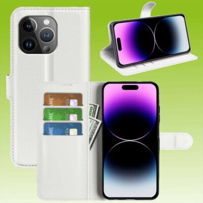 Für Apple iPhone 15 Pro Max Smart Handy Tasche Kunst-Leder Hülle Cover Case Book