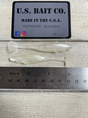 U.S. BAIT CO. 3” Spark Shad Imitation Lot Of 15 Color Pearl