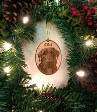 Laser Engraved Keepsake Ornament, Dog Photo Christmas Gift, or Wood Pet Memorial