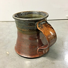 Handmade Coffee Mug Stoneware Clay Pottery Studio Made in USA Glazed Brown