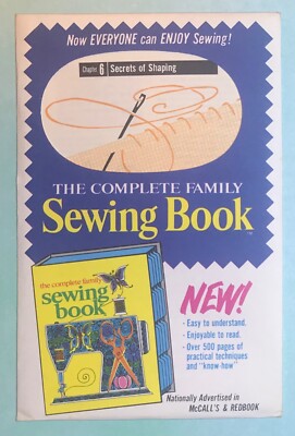 The Complete Family Sewing Book Chapter Six New in Package Curtin 1972 unused