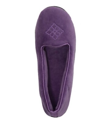 Women's NWT Dearfoams Velour Embroidered Rebecca Microfiber Closed