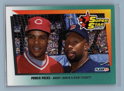 1992 Fleer #704b Power Packs (Barry Larkin / Kirby Puckett)