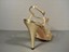 Gucci 38.5/8.5 Metallic Gold Leather Strappy Rhinestones Sandals High Heels Sale | eBay