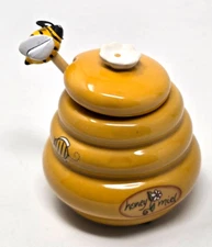 Honey Pot JO!E Miel with Wood Dripper Mint 3" Tall