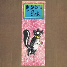 Unused Vintage ROSALIND WELCHER Panda Prints Get Well Card, Skunk Scents Perfume