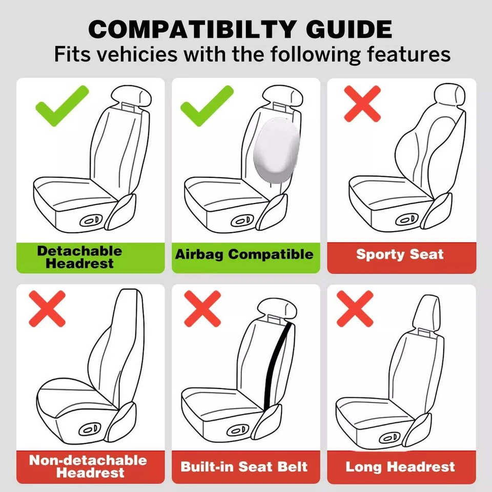 PU Leather Front Seat Cover Passenger & Drive For Mini Cooper 2003-2023 Paceman Foto 2 de 4