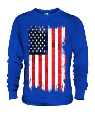 STARS AND STRIPES GRUNGE FLAG UNISEX SWEATER TOP USA US UNITED STATES AMERICA