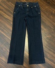 Cache Bootcut Trouser Womens Jeans Size 6 Medium Dark Wash Denim Midrise Blue