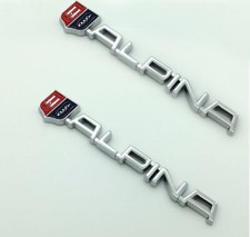 2pcs Metal Alpina Logo Emblem Car Hood Front Sticker Trunk Tailgate Badge Chrome