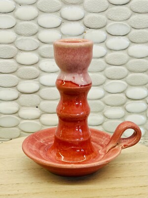 1997 John Garro Studio Pottery / Blackmountain NC/ Chamber Candle Holder w/ Loop