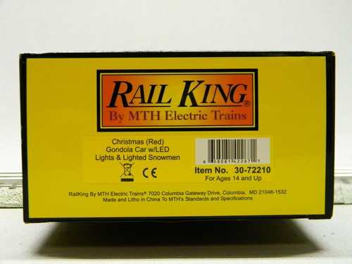 MTH RAILKING CHRISTMAS GONDOLA WITH LEDs & LIGHTED SNOWMEN O GAUGE 30-72210 NEW - Picture 9 of 9