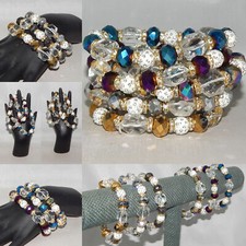 WHOLESALE LOT OF 6 SPARKLE BALLS BEADS CRYSTALS SPACER STACKABLE BRACELETS