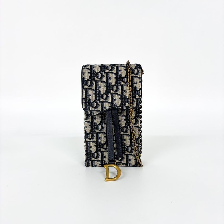 Dior Saddle Phone Holder Blue Oblique Jacquard 152169727 thumbnail 2