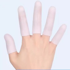 2" Silicone Gel Finger Cots, 12 Pcs Fingertips Sleeve Protector, White