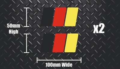 (X2) Deutsche Flagge Streifen Aufkleber Sticker Deutsch Euro Dub Fenster Stoßstange 200x10mm