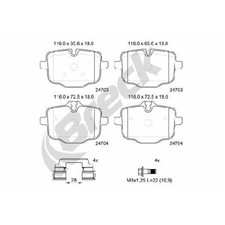 Breck Bremsbelagsatz 26041797 Bremsklötze hinten 34216896975