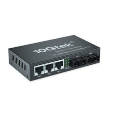 5-Port Fast Ethernet Desktop Fiber Switch, 2 Ports Dual SC Fiber, 20 km