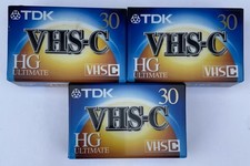 TDK 30 VHS-C Camcorder Videotape HG Ultimate Cassette Tape SEALED - Lot of 3