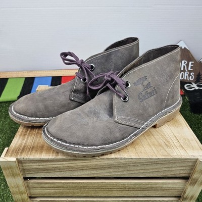 bata safari leather chukka boots made in kenya mens size 11 taupe gray brown