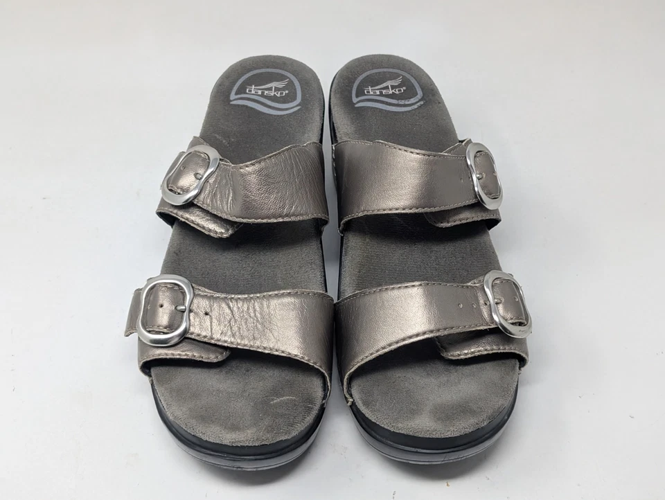Dansko Women's Sophie Metallic Double Strap Slide Comfort Sandals Size 39 US 8 - Image 2 of 4