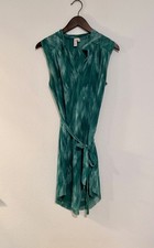 Sweet Pea Green Tunic Sleeveless Belated Mesh Y2K Mini Dress S Emerald Green