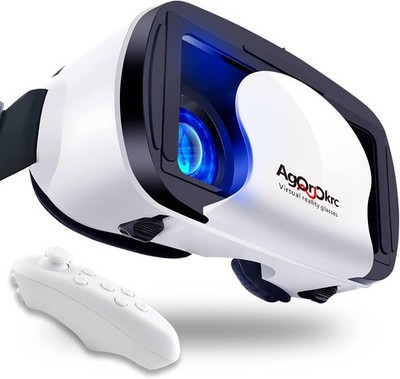VR Headset with Controller Adjustable 3D VR Glasses Virtual Reality Headset H...