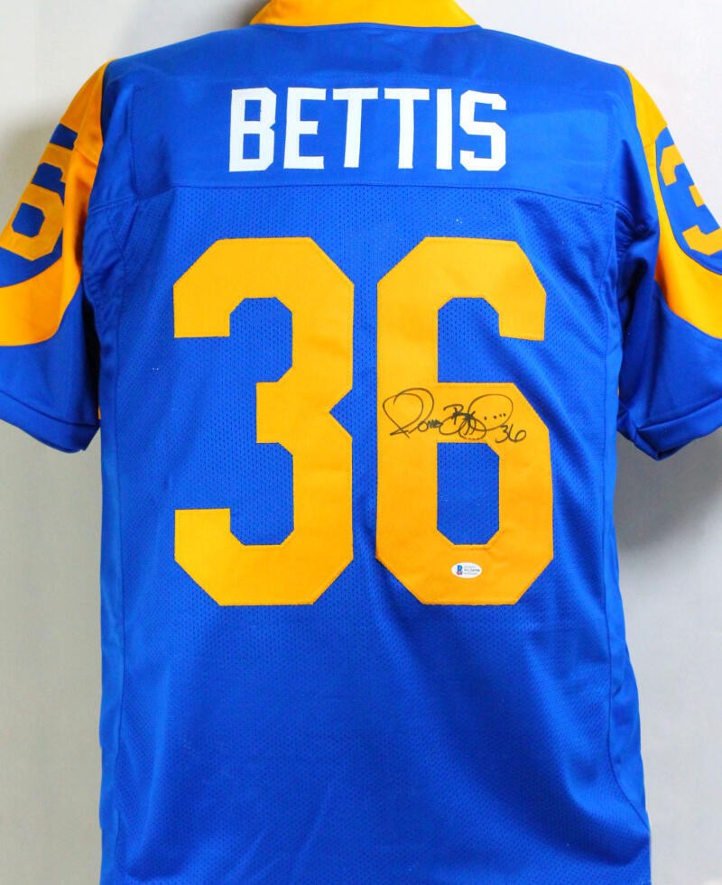 Jerome Bettis Autographed Signed Los Angeles Rams Blue/Yellow Pro Style Jersey - Beckett W *Black 