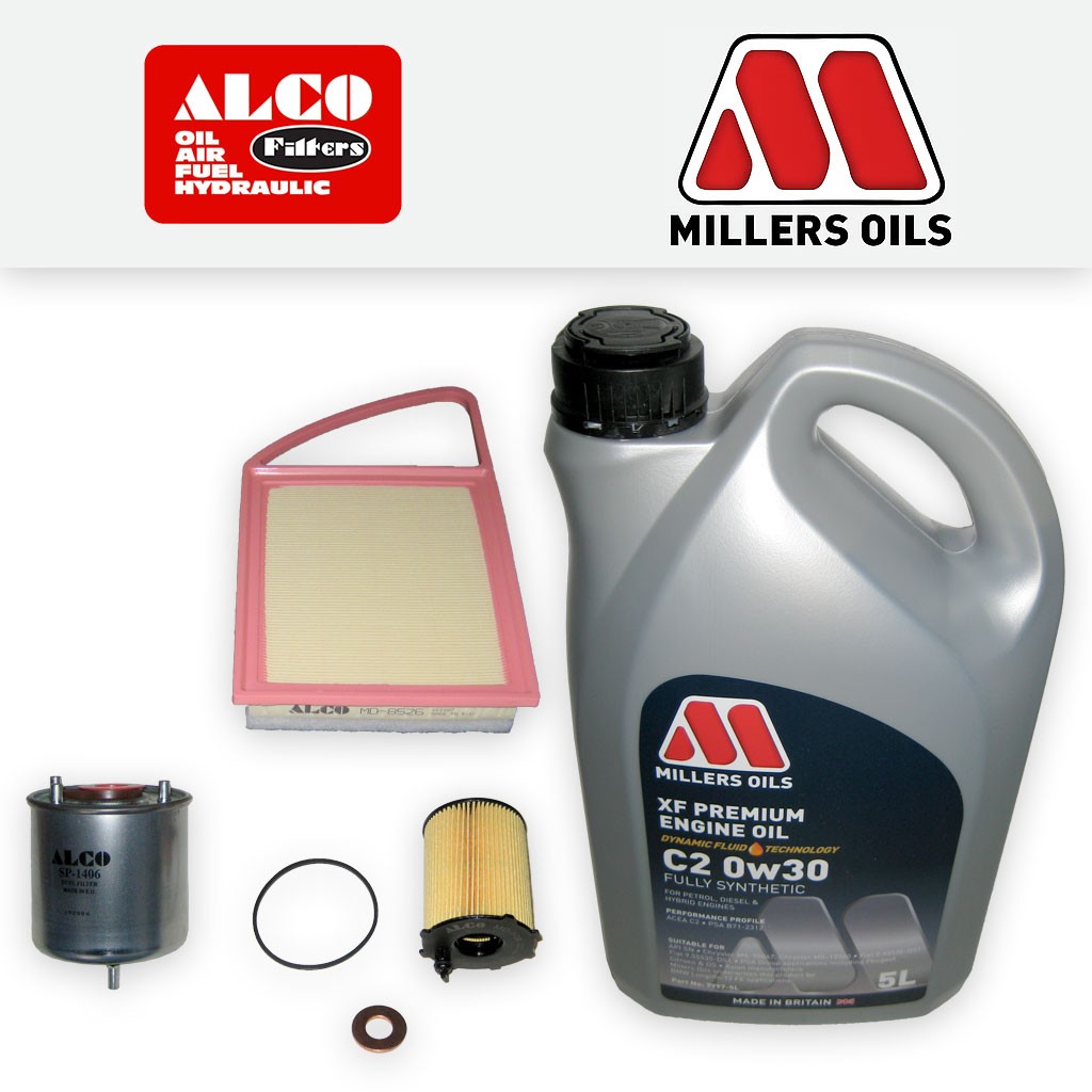 SERVICE KIT for CITROEN C3 1.6 HDI DV6C DV6D DV6E OIL AIR FUEL FILTER +0w30 OIL