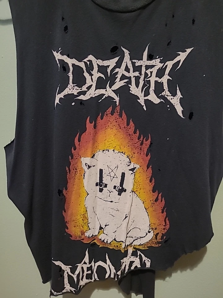 Camiseta sin mangas RARA UNIF Death Meowtal Distressed leer descripción para mujer XS Foto 2 de 4