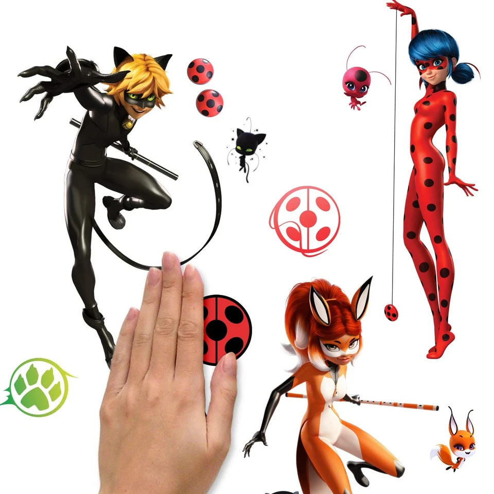 RoomMates RMK5331SCS Miraculous Tales of Ladybug and Cat Noir Peel Stick Wall - Image 3 of 4